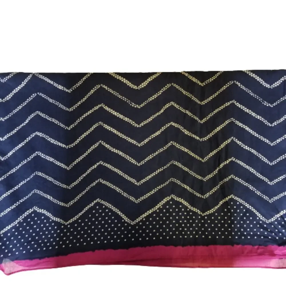 Navy, White and‎ Pink Zig Zag Scarf